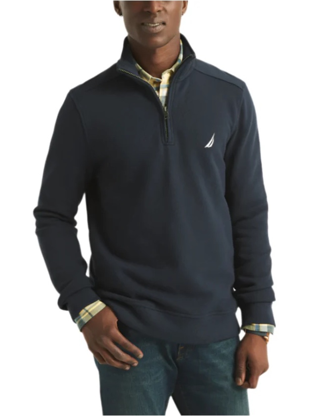 Nautica 1/4 Zip Fleece Pullover XXL Blue Long Sleeve Sweatshirt